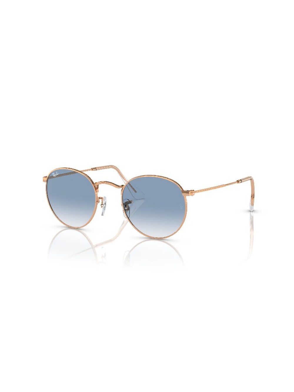 New Ray-Ban Men's Sunglasses Pink Round Blue Lens Metal Frame Ray Ban RB3447 50